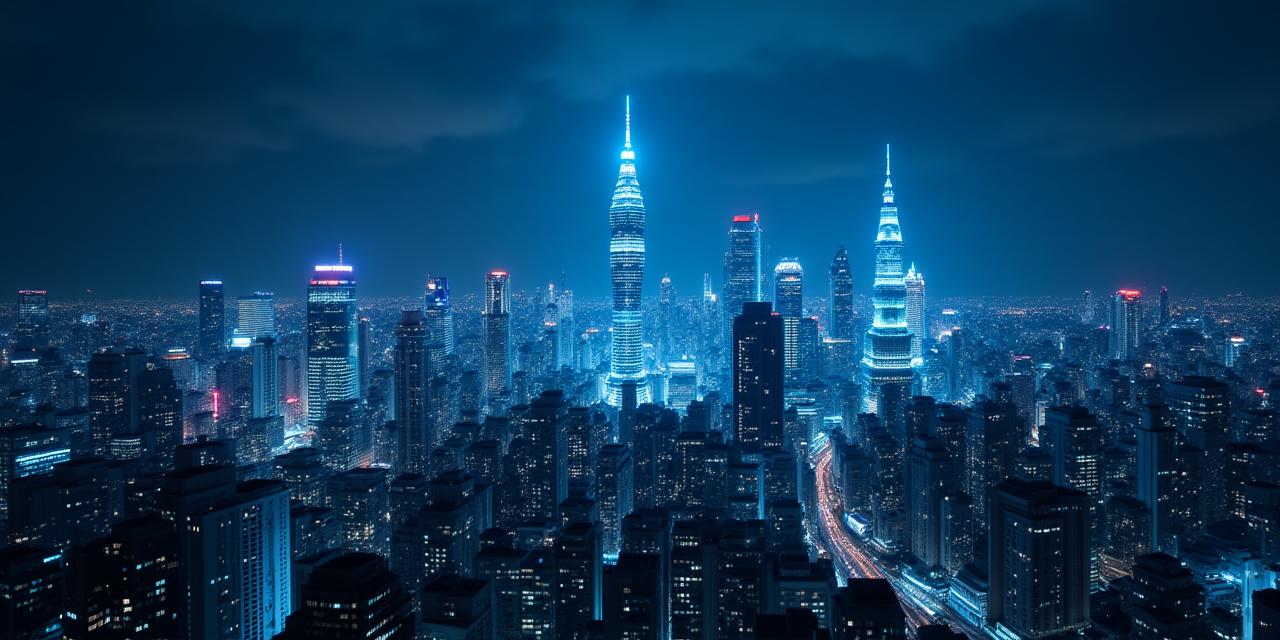 Modern Tokyo industrial landscape integrated with digital AI overlays